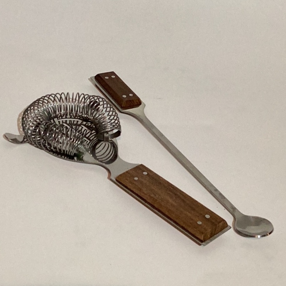 Kraftware Vintage mid century vintage bar tools,stainless martini strainer